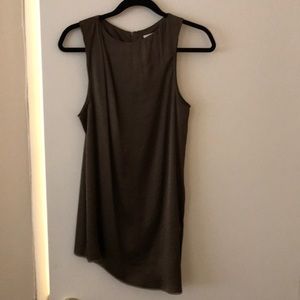 Helmut Lang Asymmetrical sleeveless tank w/slit